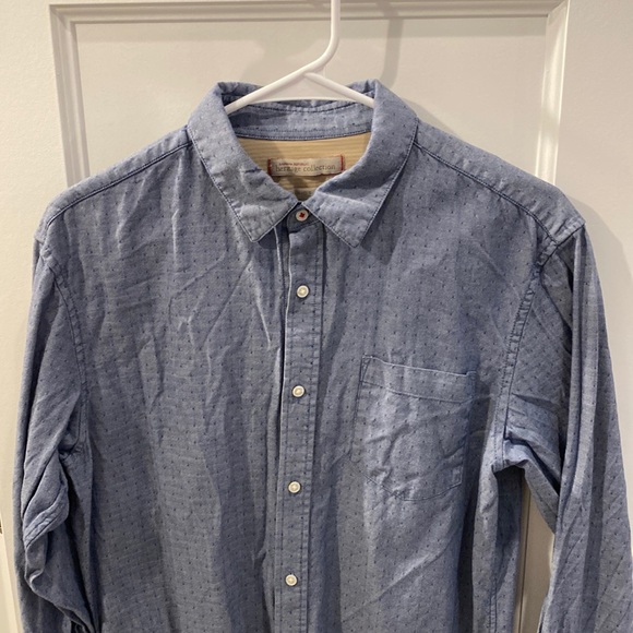 Banana Republic Mens Long Sleeve Denim Chambray Long Sleeve Button Up Size M - Picture 1 of 4